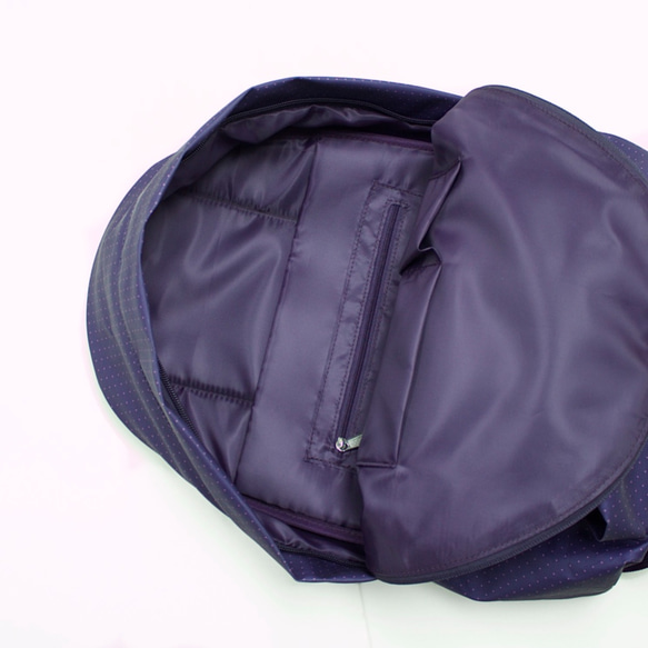 超輕防水點點印花環保背包(紫色) 第8張的照片