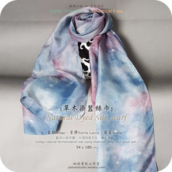 B 20 ： Natural Hand Dyed Silk scarf ：草木染蠶絲巾 第4張的照片