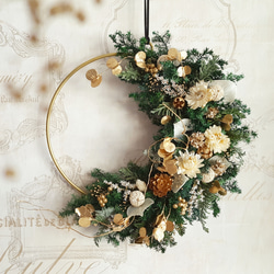 クリスマスキャンドルリース〜Christmas〜 プリザーブドフラワー