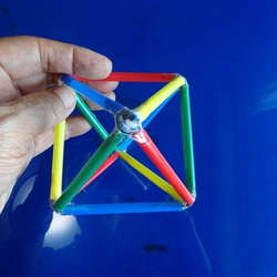 数学オブジェ  ４色単位ベクトル正8面体 トポロジー脳トレパズル キット　 8枚目の画像