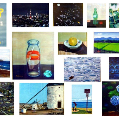 長谷川画廊i.ペローシア展 展示 F0号スーパーリアリズム絵画 瓶の肖像