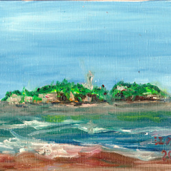 はまなすの海 油絵 F4(242×333mm)