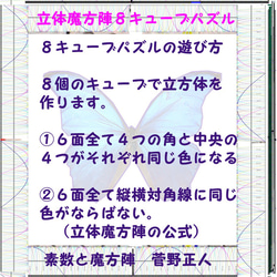 数学脳トレ　シュレ猫８キューブパズル　解説書付き　ＴＯＯＬ缶入り 6枚目の画像