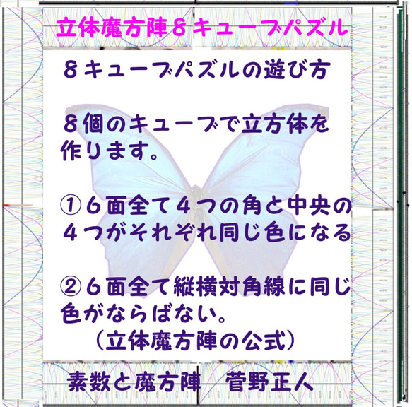 数学脳トレ　シュレ猫８キューブパズル　解説書付き　ＴＯＯＬ缶入り 6枚目の画像