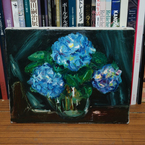 油絵 あじさいC F3号 絵画 art32m-kギャラリ発想力教育研究所