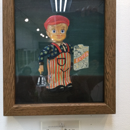 F3号スーパーリアリズム絵画 NEWS BOY 手作り額付き