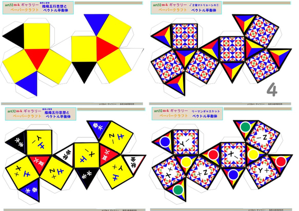 陰陽五行思想  数学で語る宇宙   色と形の繋がり ベクトル平衡体ペパクラ2枚セット 8枚目の画像