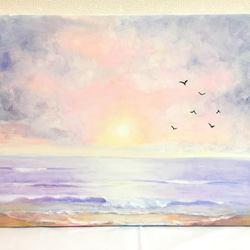原画「ピンクの空と海」送料無料！ 絵画 Masako's Gallery 通販