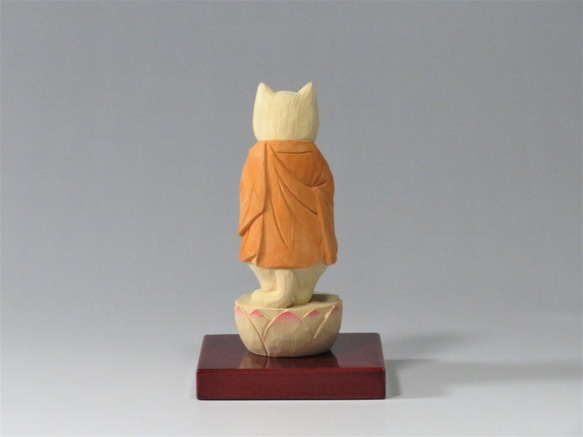 木彫り　立薬師猫　猫仏2014 4枚目の画像