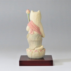 木彫り　聖観音猫　猫仏2015 4枚目の画像