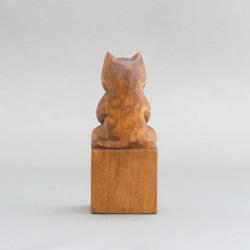 木雕合掌貓蜂蠟完成 Nekobutsu 1703 第4張的照片