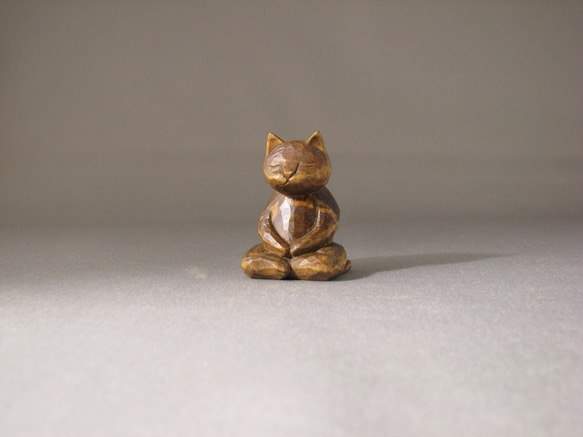木雕坐禪貓貓佛像佛像貓系列1709 第2張的照片