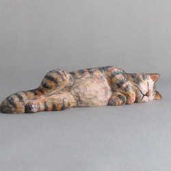 お昼寝マリーパート２　木彫りの猫　トラ猫 7枚目の画像