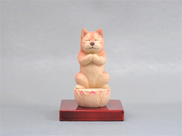 木彫りの犬 作品1380】オオカミ 犬系の動物はあまりつくらないのですが