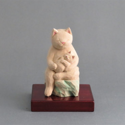 木雕貓Kishimojin貓佛1909 第2張的照片
