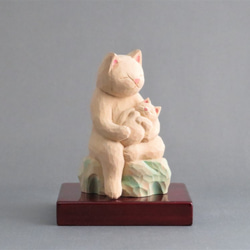 木雕貓Kishimojin貓佛1909 第3張的照片