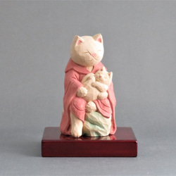 木雕貓Kishimojin貓佛1910 第2張的照片