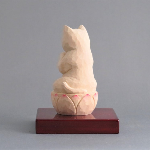 木彫り 合掌猫 猫仏1911 彫刻 仏屋さかい 通販 7157696｜Creema