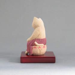 木雕 Miroku 貓穿著服裝 Nekobutsu 1929 第4張的照片