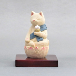 木彫り　虚空蔵菩薩猫　猫仏2005 2枚目の画像