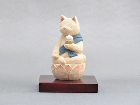 木彫り　虚空蔵菩薩猫　猫仏2005 2枚目の画像