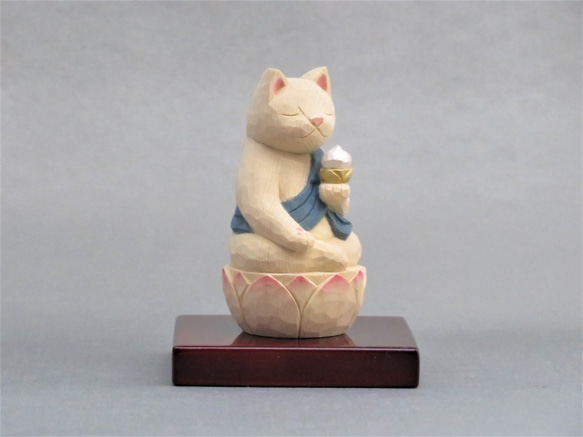 木彫り　虚空蔵菩薩猫　猫仏2005 3枚目の画像