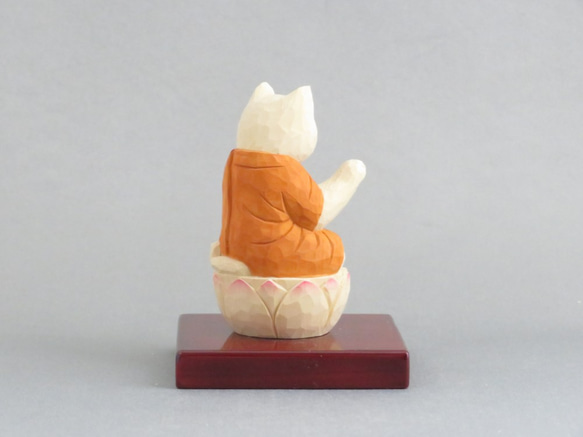 木彫り　薬師猫　猫仏2008 4枚目の画像
