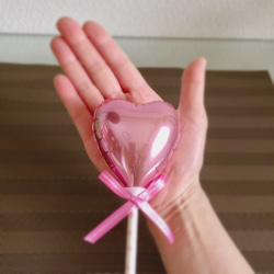 可愛い ハートの インテリア バルーン♡パールピンク 3枚目の画像