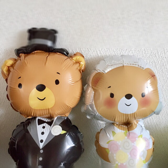 かわいい クマの 新郎♡新婦＊バルーンプロップス 2枚目の画像