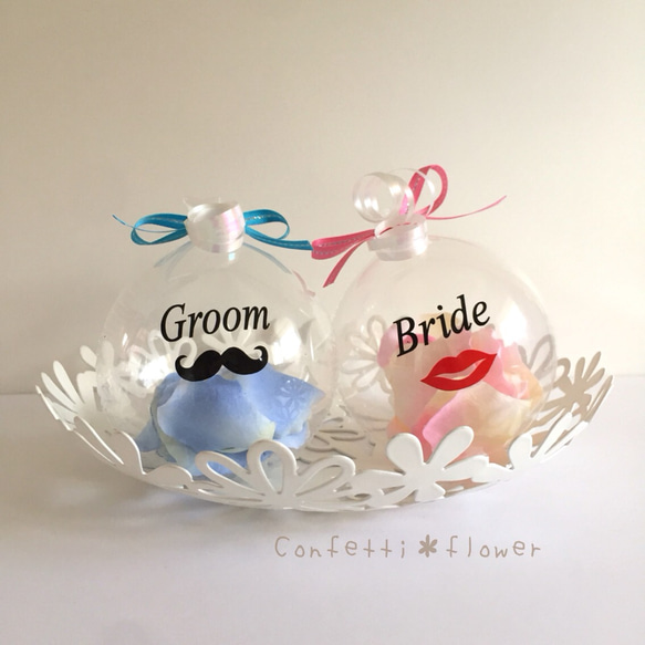 Groom & Bride コンフェッティ バルーン ＊フラワーS 2枚目の画像