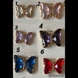 ジルコニア蝶々チャーム　4個 4枚目の画像