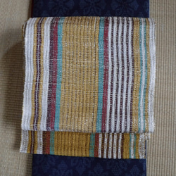 手織西陣織　京袋帯　正絹　櫛織　 2枚目の画像