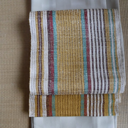 手織西陣織　京袋帯　正絹　櫛織　 3枚目の画像
