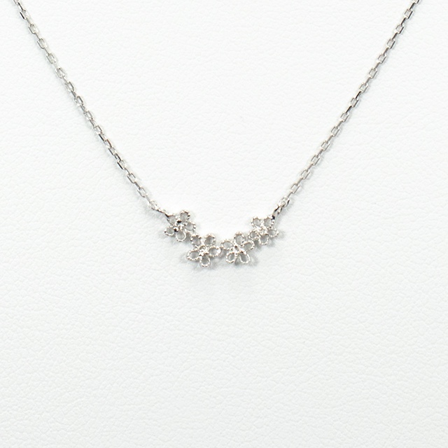 シルバー ダイヤモンド フラワー ネックレス　41616-710 14,839円