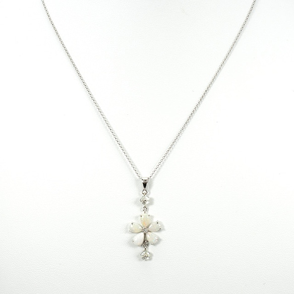 シェルフラワーモチーフ 淡水パールネックレス シェルフラワー 淡水パールネックレス VBMN204650UW