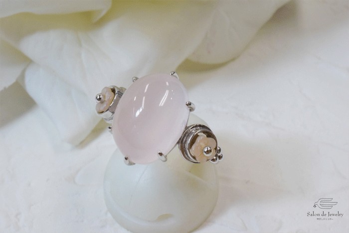 K18WG ローズクォーツ シェル リング 61495-341 132,000円