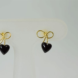 K18YG オニキスピアス　501-3　18KGold pieced Earrings with Natural S 2枚目の画像