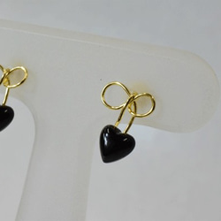 K18YG オニキスピアス　501-3　18KGold pieced Earrings with Natural S 3枚目の画像
