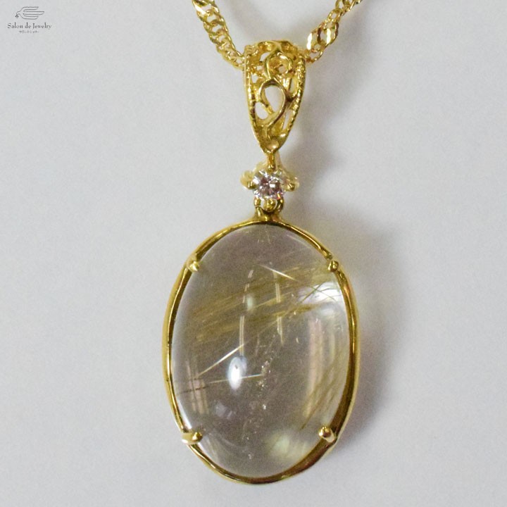 K18YG　ルチルクォーツダイヤモンドネックレス　41599-143