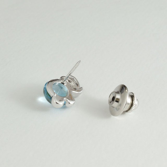 ブルートパーズ　象さんタックピンブローチ 6132b Blue Topaz　Elephant Pin Antimony 5枚目の画像