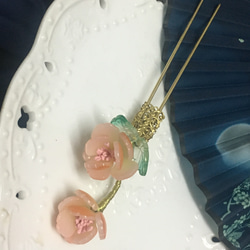 Bangtianhua Begonia Glass FlowerオリジナルHanfuアクセサリ/タッセルジュエリー/ヘアピン/手 1枚目の画像