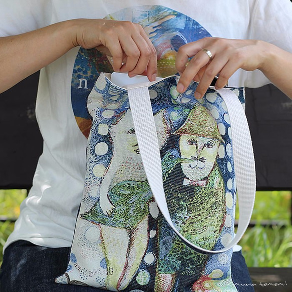 ジャカード織り Ａ４サイズ トートバッグ「不思議トリオ」 8枚目の画像
