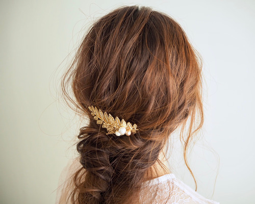 ACCA 希少★ イエロー パール バレッタ フラワー 黄色 花 花束ロング「クラシックイエロー （Classicyellow）」 LB-001