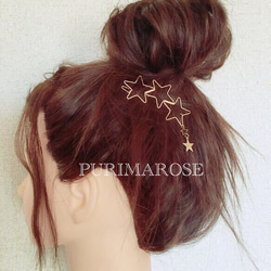 【人気商品】トリプルスター☆ヘアクリップ 1枚目の画像