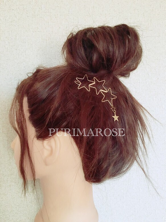 【人気商品】トリプルスター☆ヘアクリップ 1枚目の画像