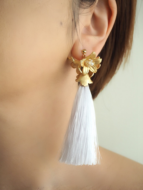 ＊wedding＊ -mellow flower pierce/earring 4枚目の画像