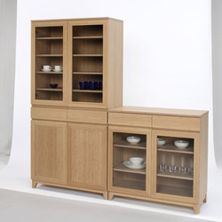 【ロータイプ】竹集成材のシンプルな食器棚 1枚目の画像