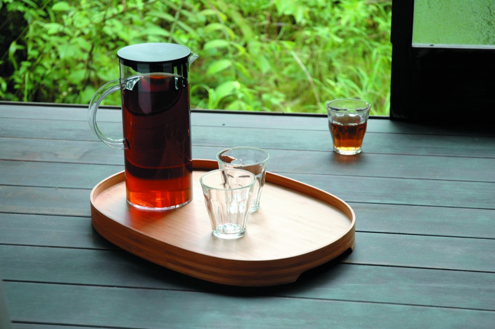 竹のお盆・トレー（化粧箱入り）プレゼント・贈呈用にも【手作り一点もの】