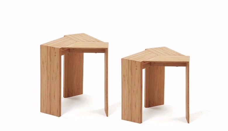 シンプルな竹素材の三角スツール（大）【一点ずつ手仕上げ】 39,600円