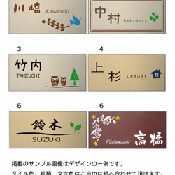 ≪送料無料≫ちょっと大きめ長方形♪デザイン表札　絵柄、文字の配色を自由に変えら れます。二世帯用にも◎ 3枚目の画像